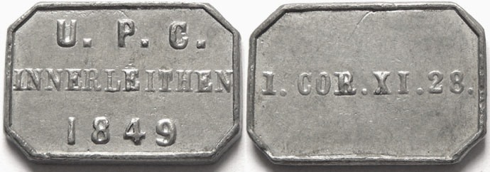 Innerleithen United Presbyterian Church Communion Token 1849