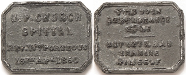 Spittal United Presbyterian Church Communion Token 1850