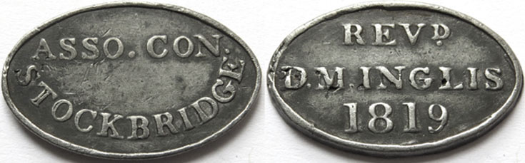 Edinburgh Stockbridge Associate Congregation Church Communion Token 1819